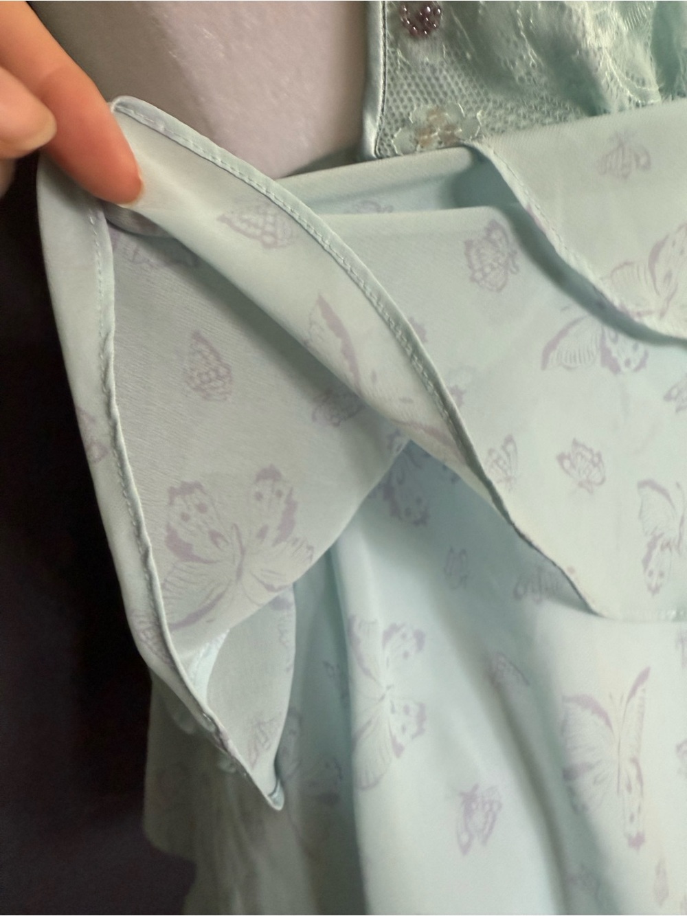 Y2K Victoria’s Secret Sheer Blue Butterfly Lingerie Empire Waist Camisole Top - Picture 10 of 10